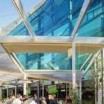 Thumbnail of Retractable roof structure against the Federation Square glass facade